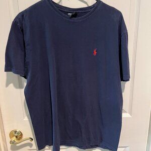 Polo by Ralph Lauren Tee Shirt, Navy Blue w Red Pony Size Medium